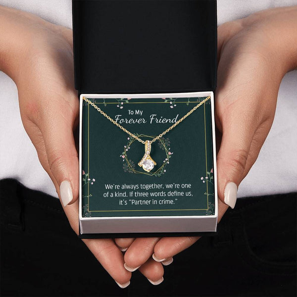 Unbreakable Bond: The Forever Friend Sentimental Necklace – Where Elegance Meets Emotion Jewelry/AlluringBeauty ShineOn Fulfillment 18K Yellow Gold Finish Standard Box 