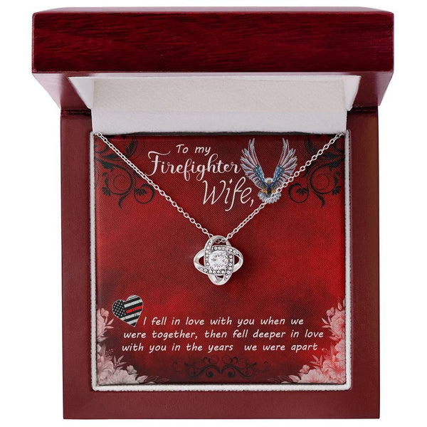 Unbreakable Bond: The Love Knot Necklace - A Tribute to Your Brave Firefighter Wife Jewelry/LoveKnot ShineOn Fulfillment 