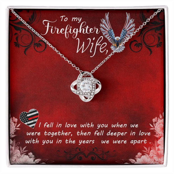 Unbreakable Bond: The Love Knot Necklace - A Tribute to Your Brave Firefighter Wife Jewelry/LoveKnot ShineOn Fulfillment 