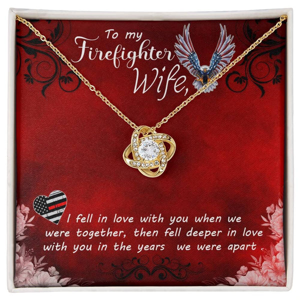 Unbreakable Bond: The Love Knot Necklace - A Tribute to Your Brave Firefighter Wife Jewelry/LoveKnot ShineOn Fulfillment 