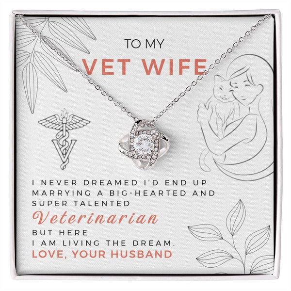 Unbreakable Love Knot Necklace: A Sparkling Tribute to Your Veterinarian Wife Jewelry/LoveKnot ShineOn Fulfillment 