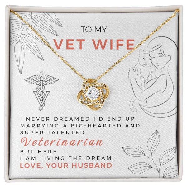 Unbreakable Love Knot Necklace: A Sparkling Tribute to Your Veterinarian Wife Jewelry/LoveKnot ShineOn Fulfillment 