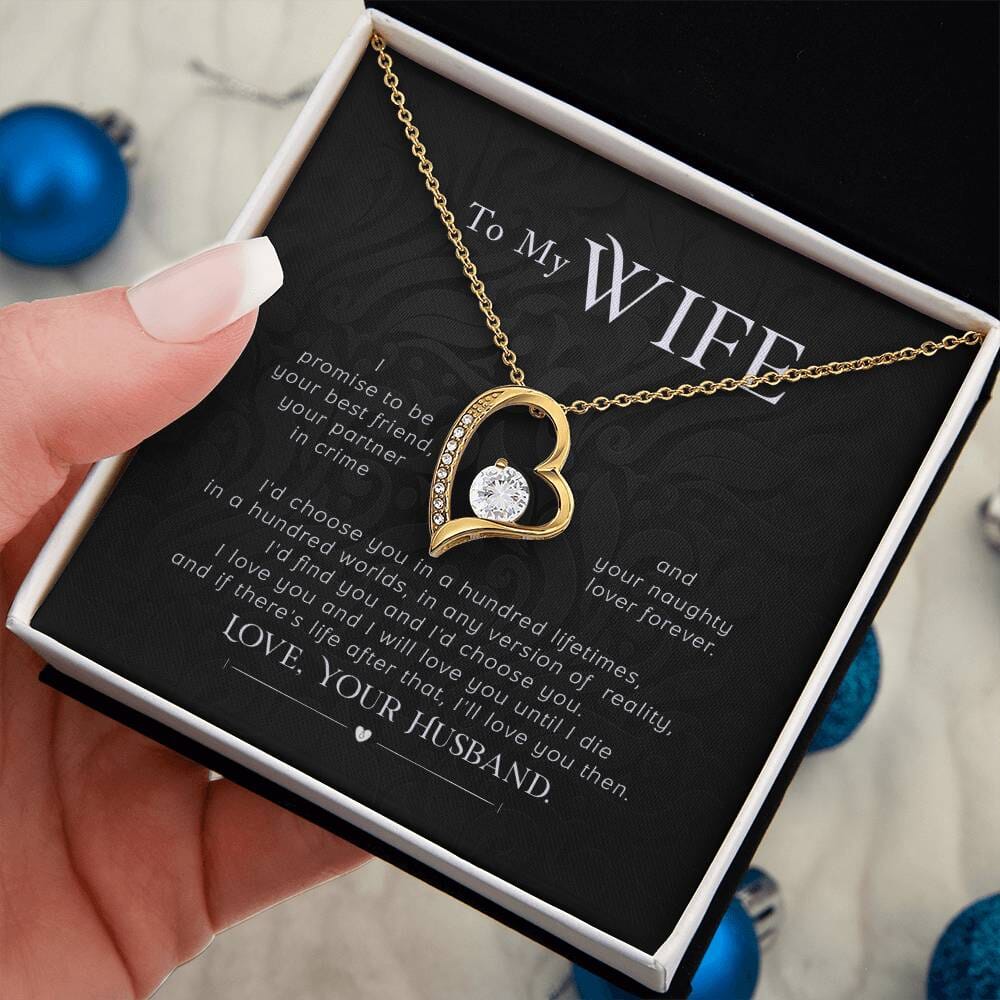 Unending Promise Necklace: A Lifetime of Love Captured in Timeless Elegance Jewelry/ForeverLove ShineOn Fulfillment 18k Yellow Gold Finish Standard Box 