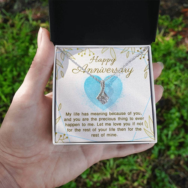 Unveil Eternity in a Pendant: The Sentimental Elegance Anniversary Necklace - Where Love and Luxury Intertwine Jewelry/AlluringBeauty ShineOn Fulfillment White Gold Finish Standard Box 