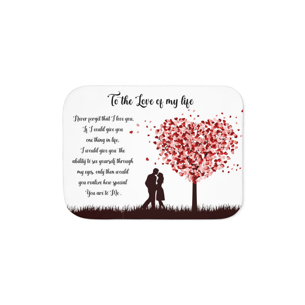 Warm Embrace: Love Blanket for Valentine's Day - Available in Multiple Sizes and Colors Home Decor Printify 30'' × 40'' Beige 