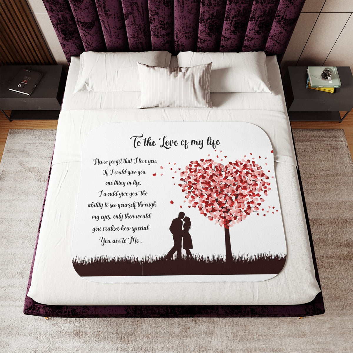 Warm Embrace: Love Blanket for Valentine's Day - Available in Multiple Sizes and Colors Home Decor Printify 