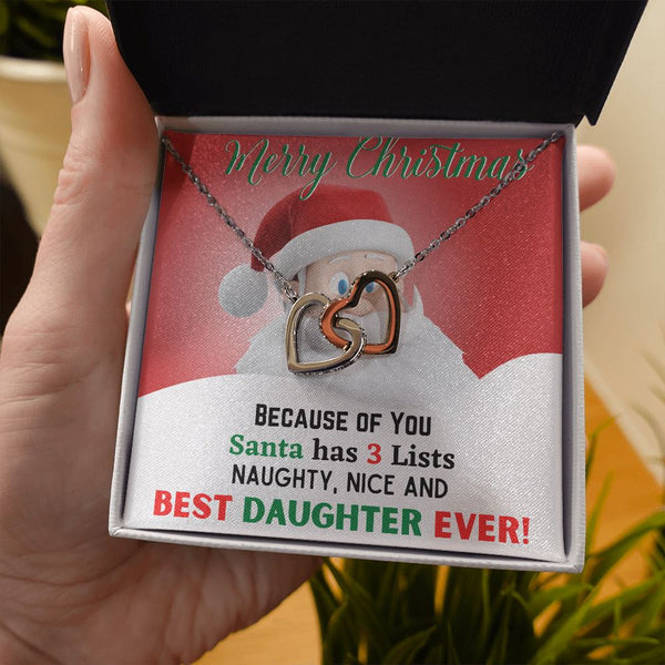 A gift for Best Daughter ever - Christmas Gift - Interlocked Hearts Jewelry ShineOn Fulfillment 
