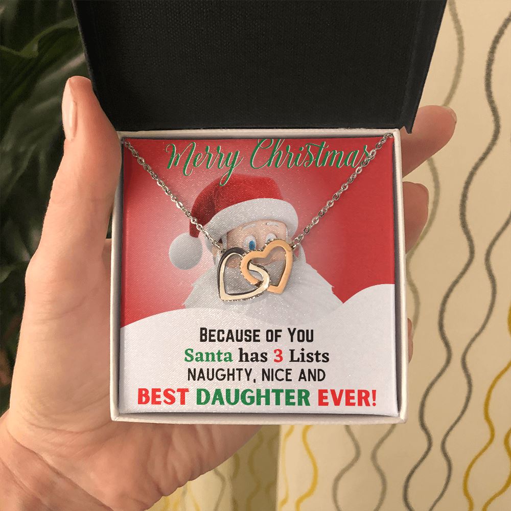 A gift for Best Daughter ever - Christmas Gift - Interlocked Hearts Jewelry ShineOn Fulfillment 