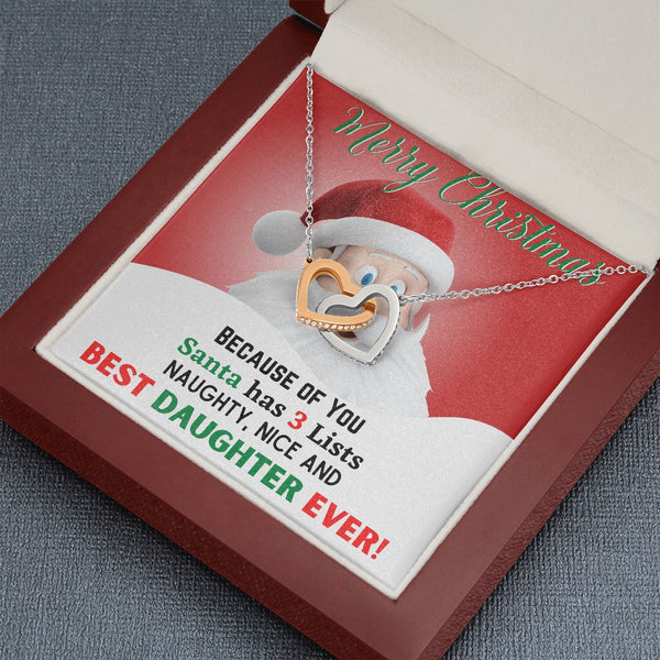 A gift for Best Daughter ever - Christmas Gift - Interlocked Hearts Jewelry ShineOn Fulfillment 