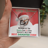 A gift for Best Daughter ever - Christmas Gift - Interlocked Hearts Jewelry ShineOn Fulfillment Two Toned Box 