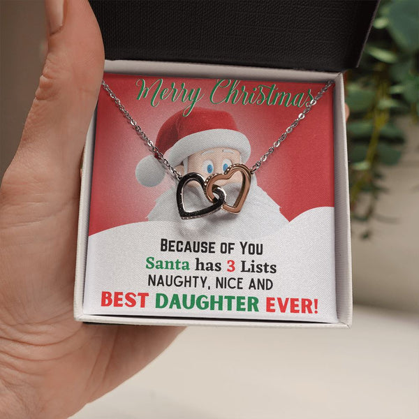 A gift for Best Daughter ever - Christmas Gift - Interlocked Hearts Jewelry ShineOn Fulfillment Two Toned Box 