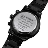 A Gift for Firefighter - Engraved Design Black Chronograph Watch Jewelry ShineOn Fulfillment 