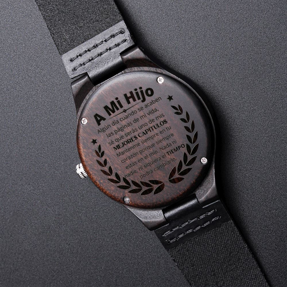 A mi hijo Amado - Los mejores capítulos de mi vida - Reloj de Madera Grabado Watches ShineOn Fulfillment 