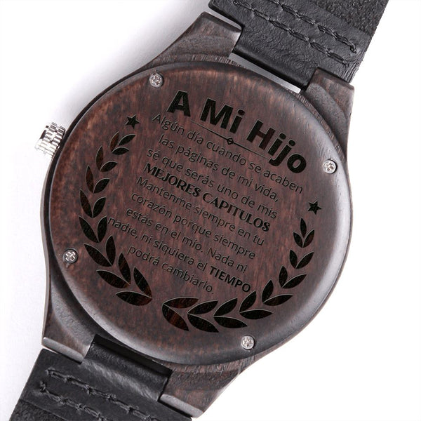 A mi hijo Amado - Los mejores capítulos de mi vida - Reloj de Madera Grabado Watches ShineOn Fulfillment 