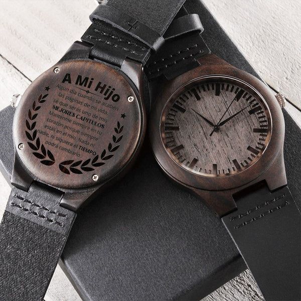 A mi hijo Amado - Los mejores capítulos de mi vida - Reloj de Madera Grabado Watches ShineOn Fulfillment Standard Box 