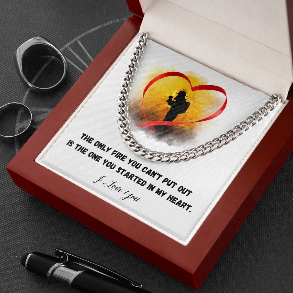 A perfect Gift for my Favorite Firefighter - Cuban Link Chain Necklace Jewelry ShineOn Fulfillment 