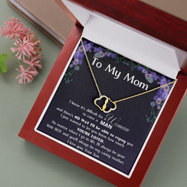 (Almost Gone) Must Have - To My MOM - Solid Gold with Diamonds Necklace - Black Jewelry ShineOn Fulfillment 