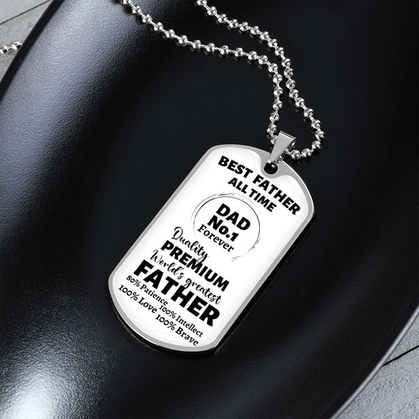 Best Father all Time - Dad No.1 - Military Chain Jewelry ShineOn Fulfillment 