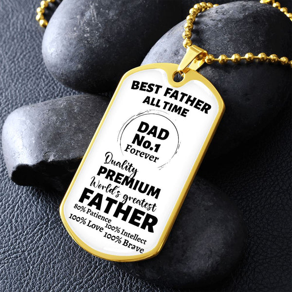 Best Father all Time - Dad No.1 - Military Chain Jewelry ShineOn Fulfillment 