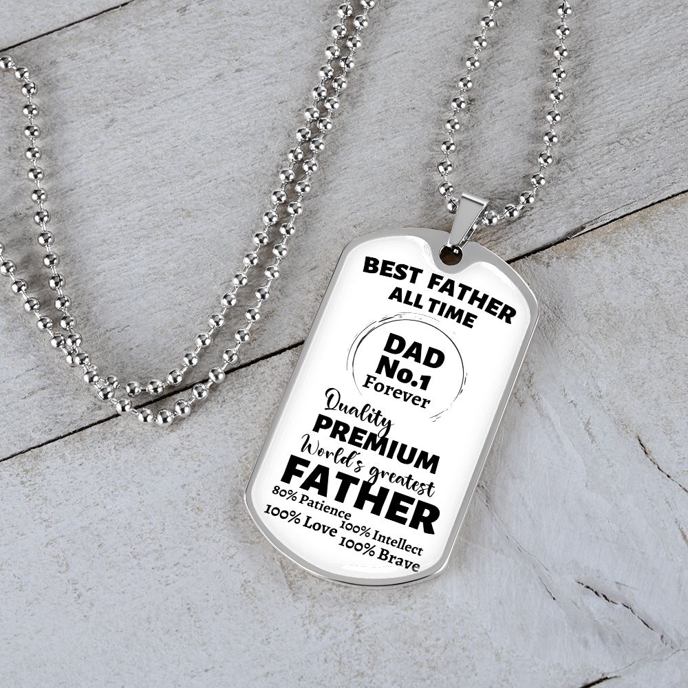 Best Father all Time - Dad No.1 - Military Chain Jewelry ShineOn Fulfillment 