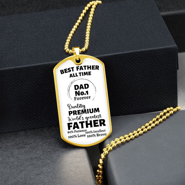 Best Father all Time - Dad No.1 - Military Chain Jewelry ShineOn Fulfillment 