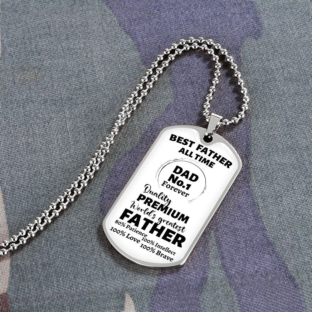 Best Father all Time - Dad No.1 - Military Chain Jewelry ShineOn Fulfillment 