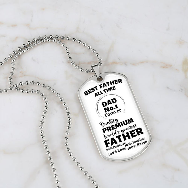 Best Father all Time - Dad No.1 - Military Chain Jewelry ShineOn Fulfillment 