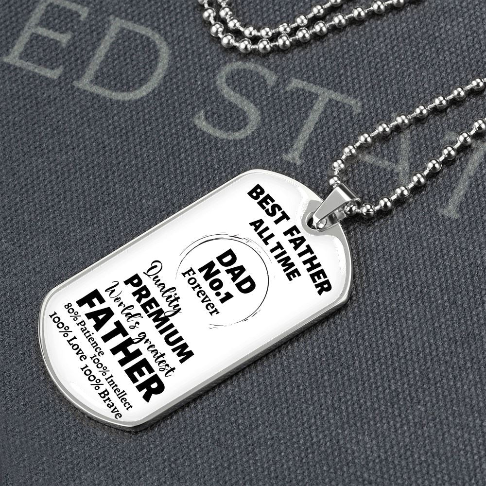 Best Father all Time - Dad No.1 - Military Chain Jewelry ShineOn Fulfillment 