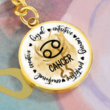CANCER: Loyal, intuitive, caring, protective, emotional, creative. - Graphic Circle Keychain Jewelry ShineOn Fulfillment 