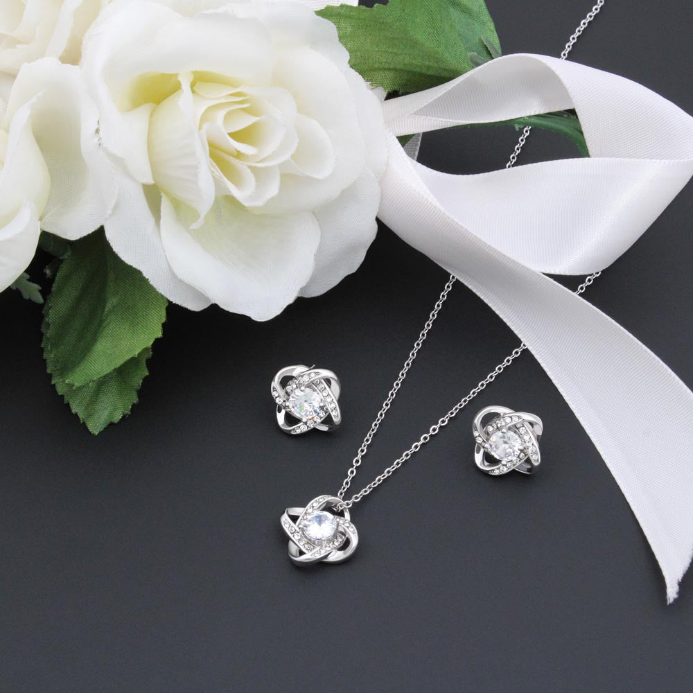 Congratulations on your Graduation - Love Knot Earring & Necklace Set! Jewelry ShineOn Fulfillment 