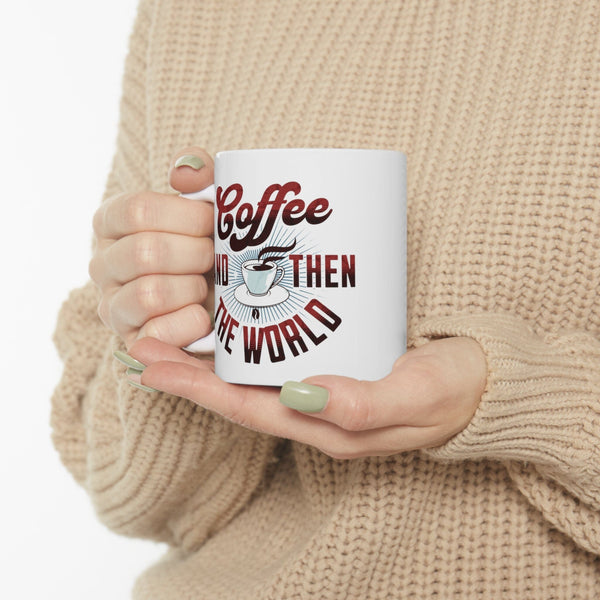 Embark on a Journey with Coffee and then the World - Ceramic Mug Mug Printify 