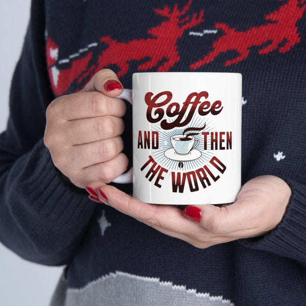 Embark on a Journey with Coffee and then the World - Ceramic Mug Mug Printify 
