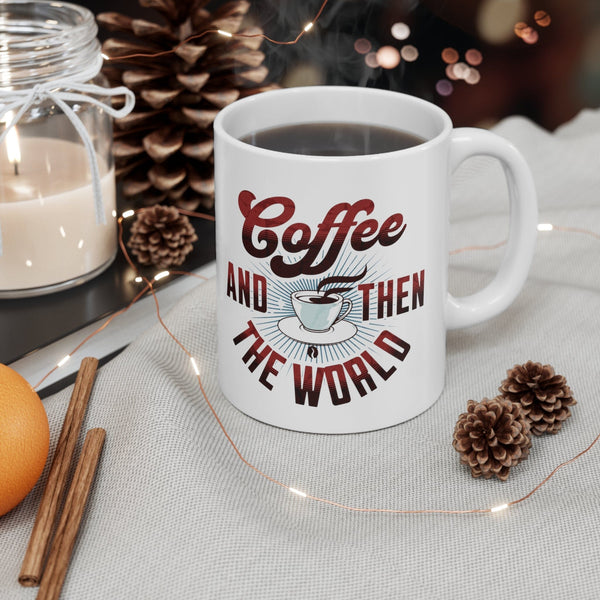 Embark on a Journey with Coffee and then the World - Ceramic Mug Mug Printify 