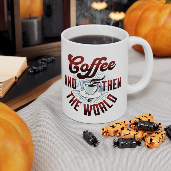 Embark on a Journey with Coffee and then the World - Ceramic Mug Mug Printify 