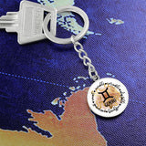 GEMINI: Passionate, Smart, Sociable, Versatile, Adaptable, Outgoing. - Graphic Circle Keychain Jewelry ShineOn Fulfillment 