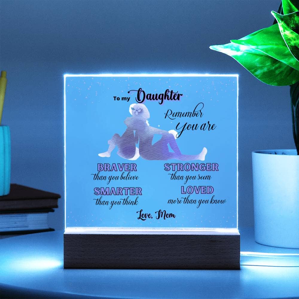 Illuminate Love and Empowerment: The Perfect Acrylic Gift for Your Amazing Daughter Acrylic/Square ShineOn Fulfillment 