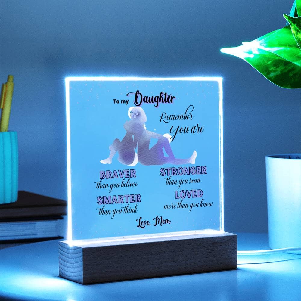 Illuminate Love and Empowerment: The Perfect Acrylic Gift for Your Amazing Daughter Acrylic/Square ShineOn Fulfillment 