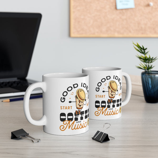 Inspiration-Fueled Coffee & Music Ceramic Mug Mug Printify 