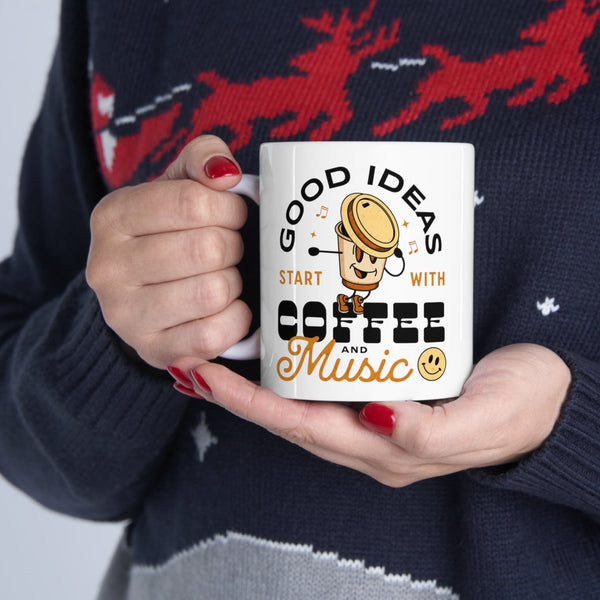 Inspiration-Fueled Coffee & Music Ceramic Mug Mug Printify 