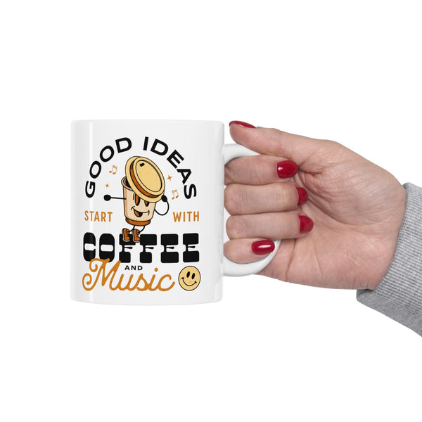 Inspiration-Fueled Coffee & Music Ceramic Mug Mug Printify 