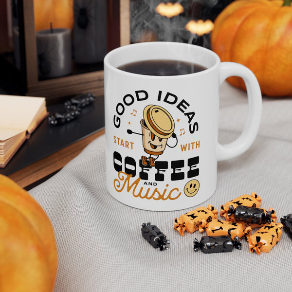 Inspiration-Fueled Coffee & Music Ceramic Mug Mug Printify 