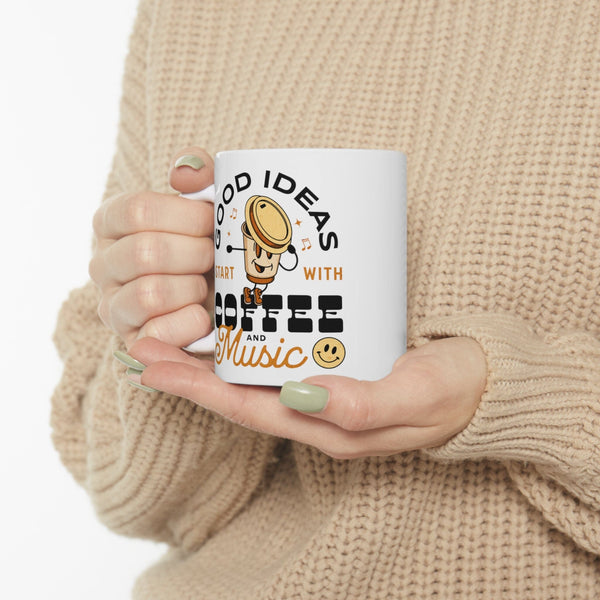 Inspiration-Fueled Coffee & Music Ceramic Mug Mug Printify 