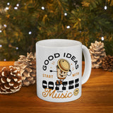Inspiration-Fueled Coffee & Music Ceramic Mug Mug Printify 