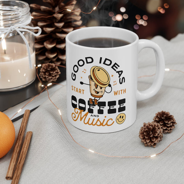 Inspiration-Fueled Coffee & Music Ceramic Mug Mug Printify 