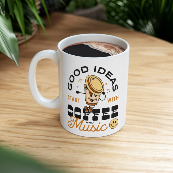 Inspiration-Fueled Coffee & Music Ceramic Mug Mug Printify 