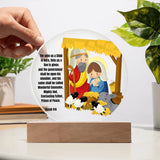 Light Up Your Holiday Spirit: Artistic Acrylic Nativity Scene with LED Colors and Inspirational Verse. Acrylic/Square ShineOn Fulfillment 