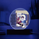 Light Up Your Holiday Spirit: Artistic Acrylic Nativity Scene with LED Colors and Inspirational Verse. Acrylic/Square ShineOn Fulfillment 