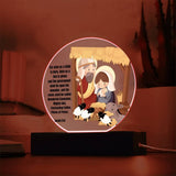Light Up Your Holiday Spirit: Artistic Acrylic Nativity Scene with LED Colors and Inspirational Verse. Acrylic/Square ShineOn Fulfillment 