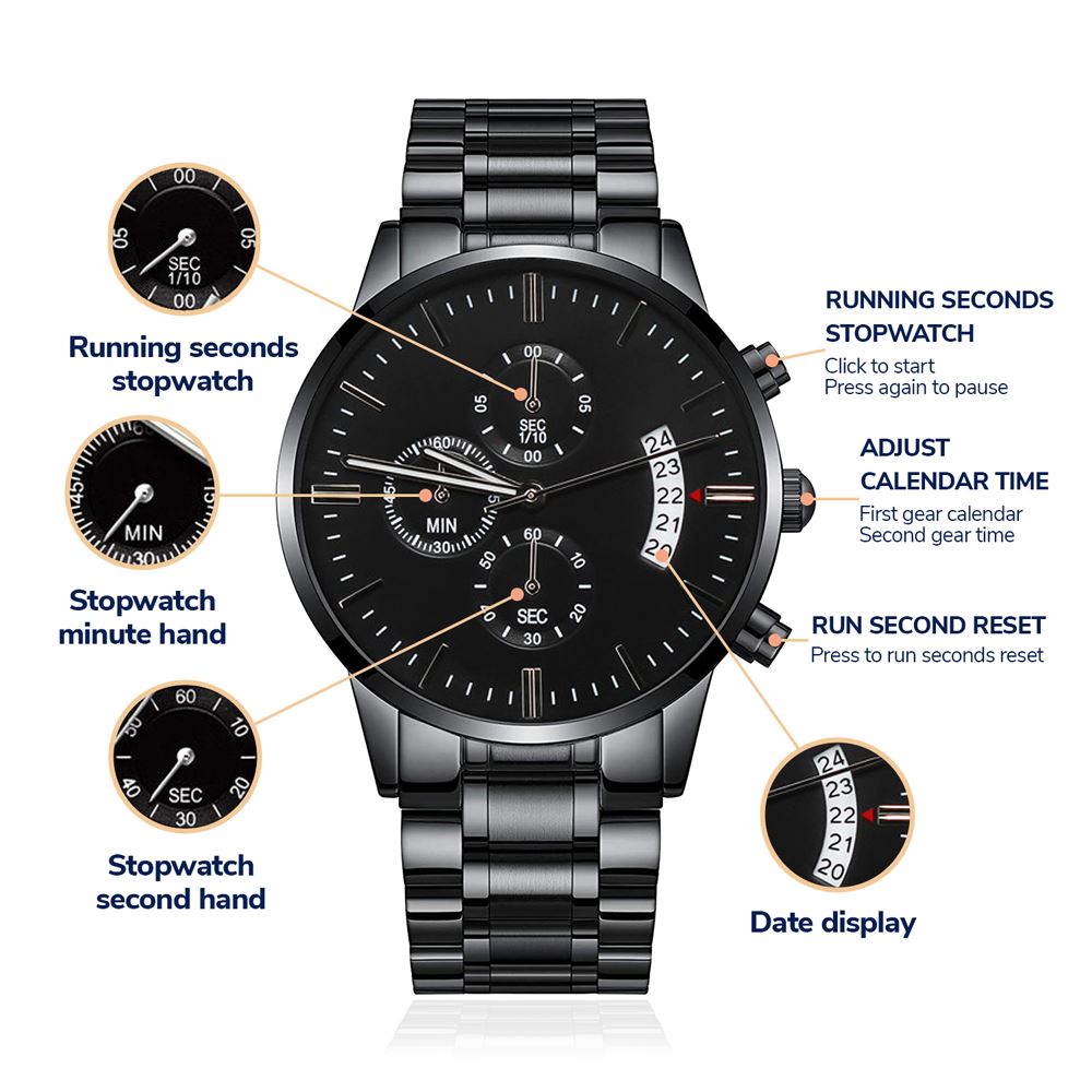 musthave an extraordinary gift for an exceptional son chronograph black watch Jewelry ShineOn Fulfillment 