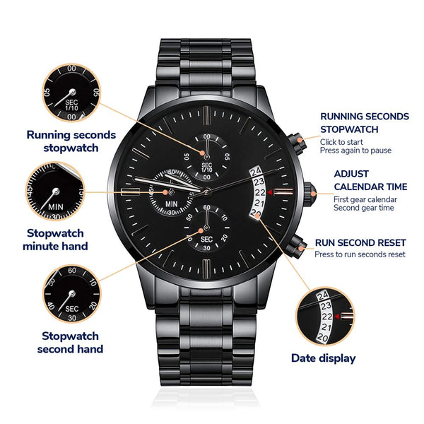 musthave an extraordinary gift for an exceptional son chronograph black watch Jewelry ShineOn Fulfillment 